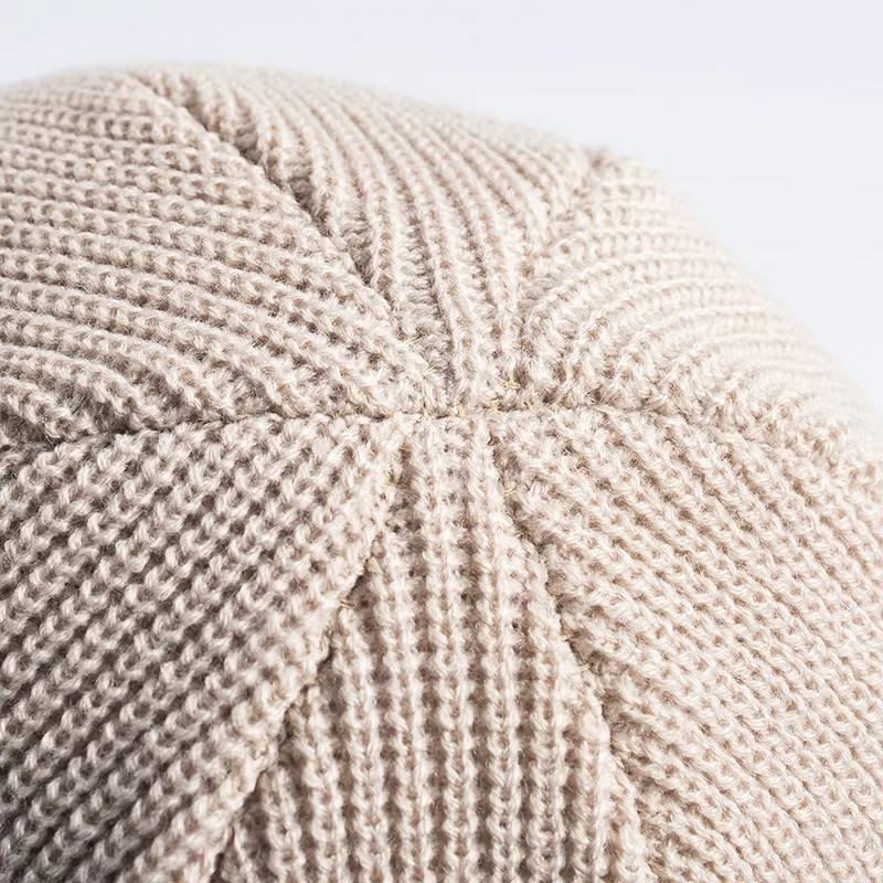 New Trend Custom Winter Trawler Short Beanie Cuffed Knitted Hats Warm Winter Skull Cap Fisherman Beanie for Men Women