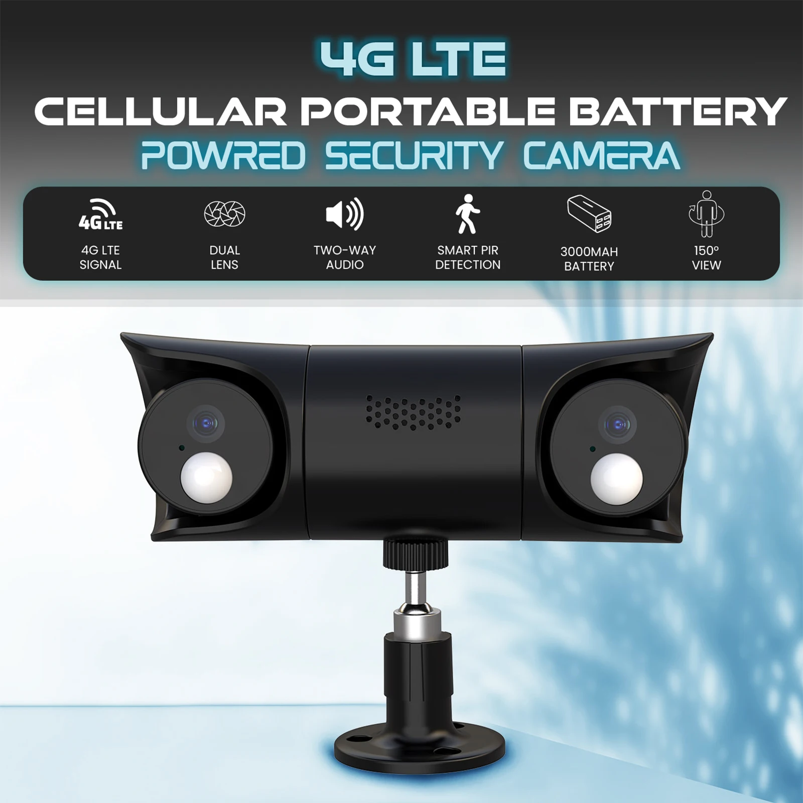 Hot Selling Dual Lens CCTV Smart Motion Detection 4G Security Camera Quick Setup with Night Vision