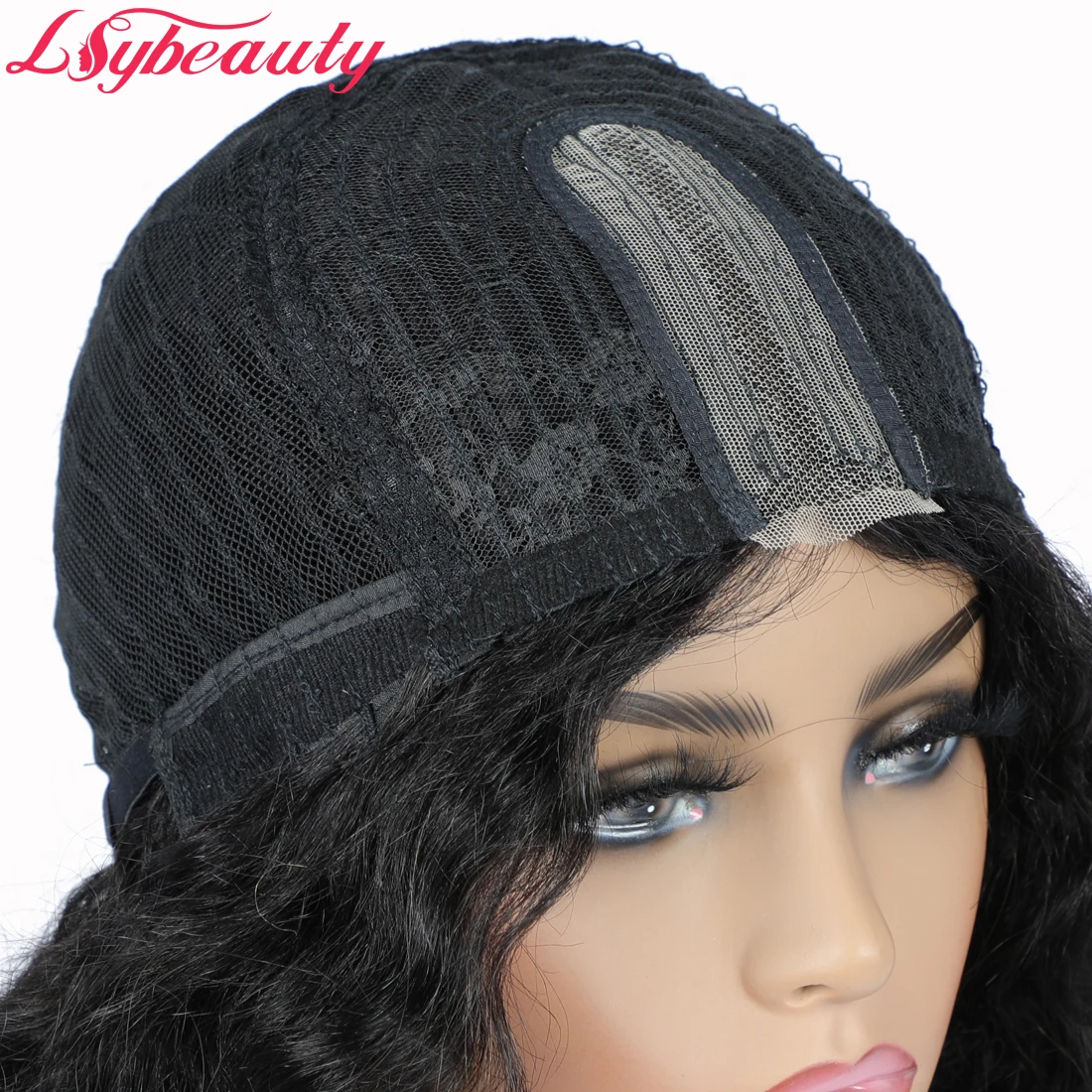 Lsy Beauty Ocean Deep Wave Human Hair Wigs For Sales My First Wig Natural Black 1B Color Affordable Luvme Hair Wigs For Women