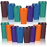 16 oz Reusable Plastic Tumblers with Lids Bulk Hot Drink Travel Coffee Mugs for Home or Travel Use for Hot Beverages