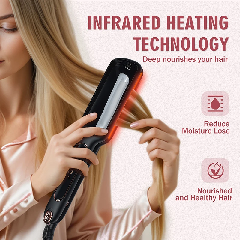 Custom Hair Styling Tools Infrared Portable Flat Irons Wide Plate High Quality Hair Iron Hair Straightener Professional