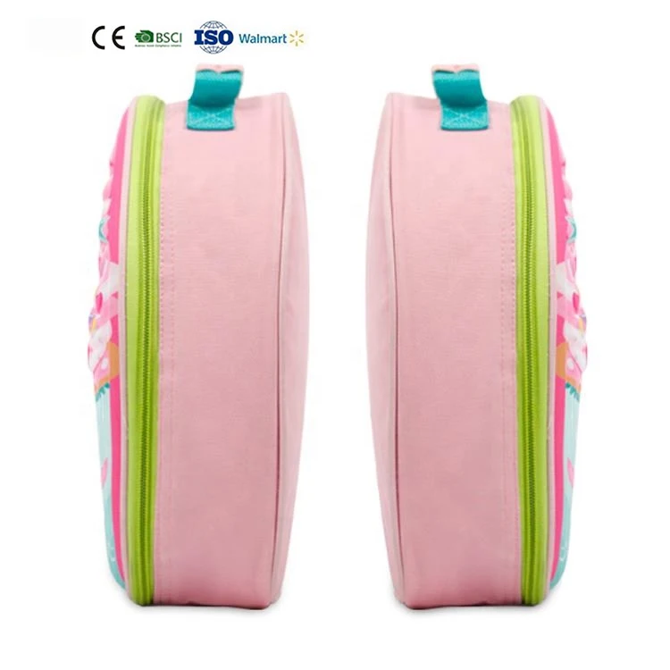 Eco bag cooler carry cute custom animal insulation materials children school kids 3D Lunch Box for kids