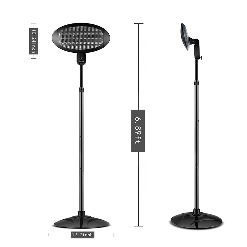 
Adjustable thermostat control floor standing infrared outdoor electric patio heater 
