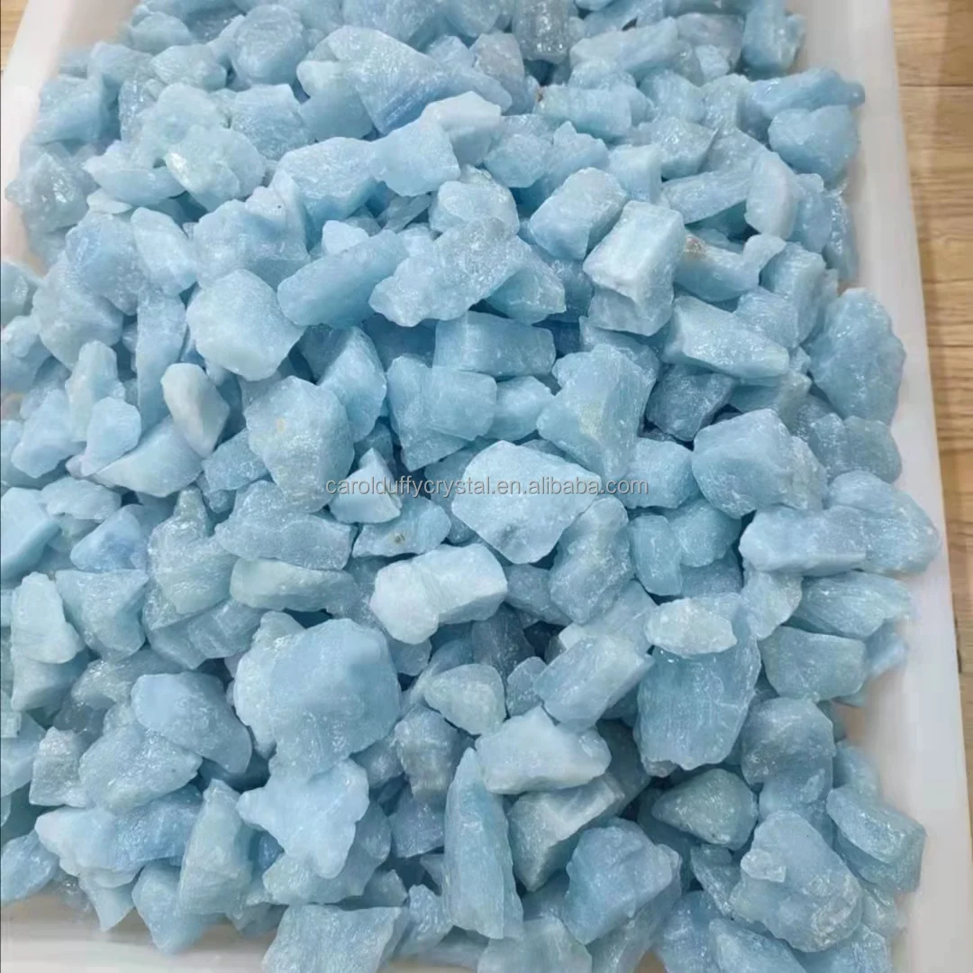 Wholesale Natural Aquamarine Quartz Crystal Raw Tumbled Stone Gravel Healing Rock Decoration