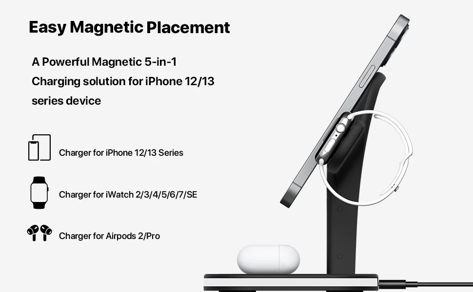 Amazon Best Seller smart charger wireless 3 in 1 magnetic wireless charger for iPhone 13/12