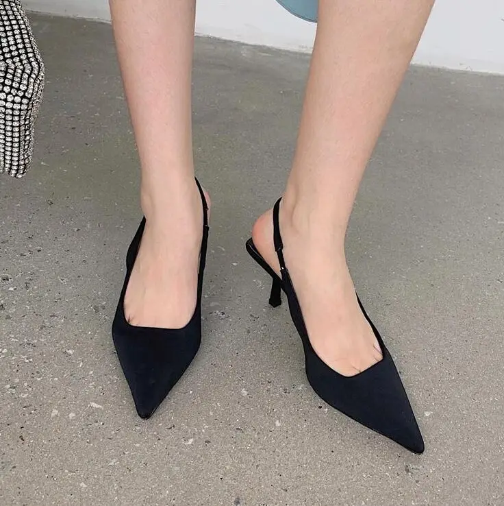 J&H 2022 design Korean fashion sexy pointy toe thin high heels women candy color heeled sandals big size shoes