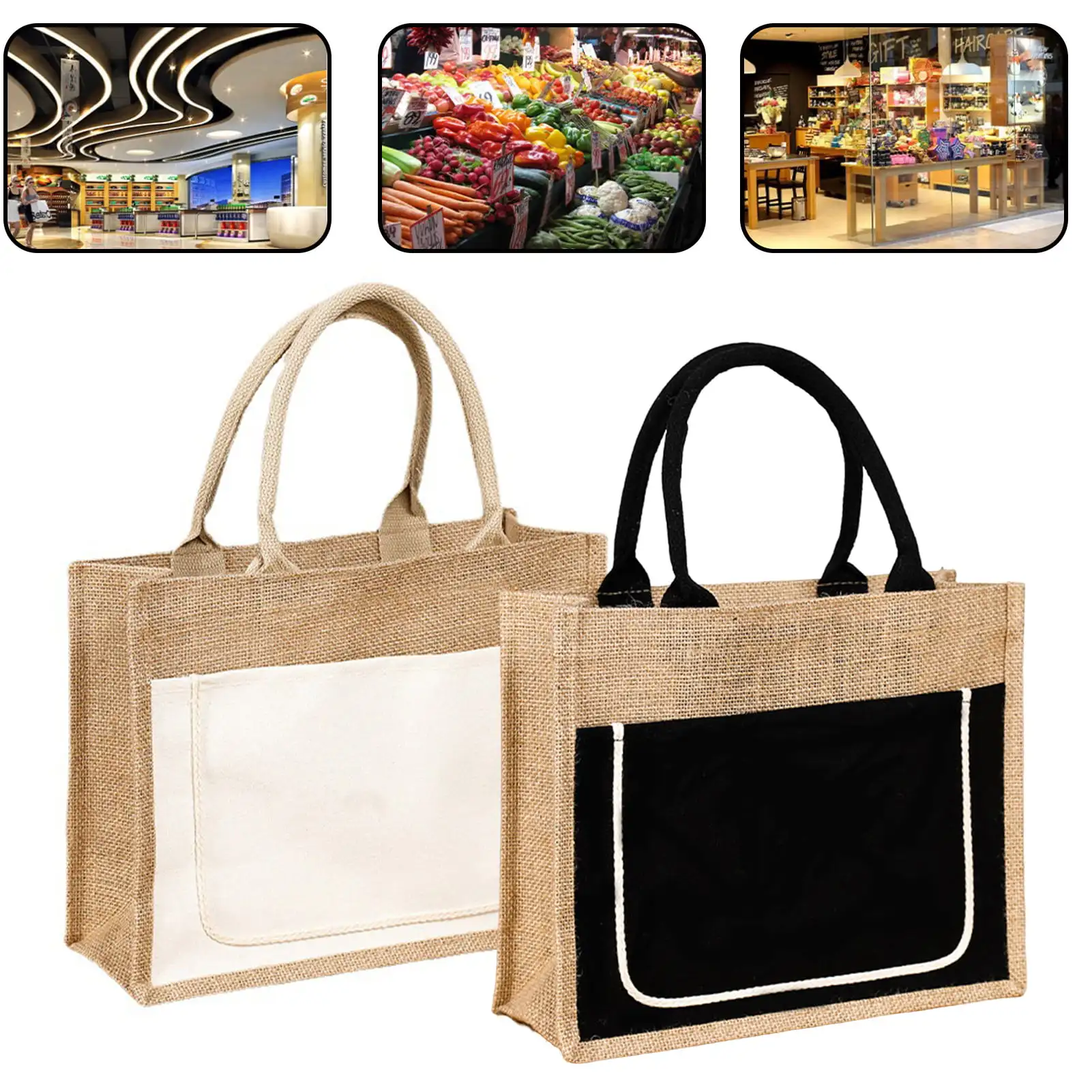 Hot sale recyclable eye print large capacity jute burlap tote bags cotton, jute tote shopping bags with custom printed logo/