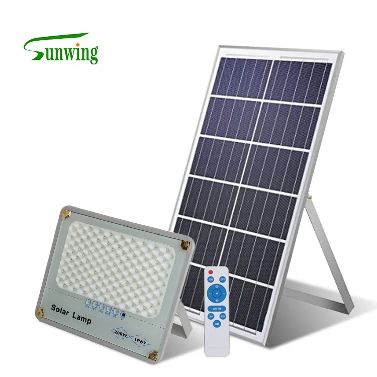 Remote control waterproof IP67 solar flood lamp projector 20w 40w 60w 120w 200w solar led flood light