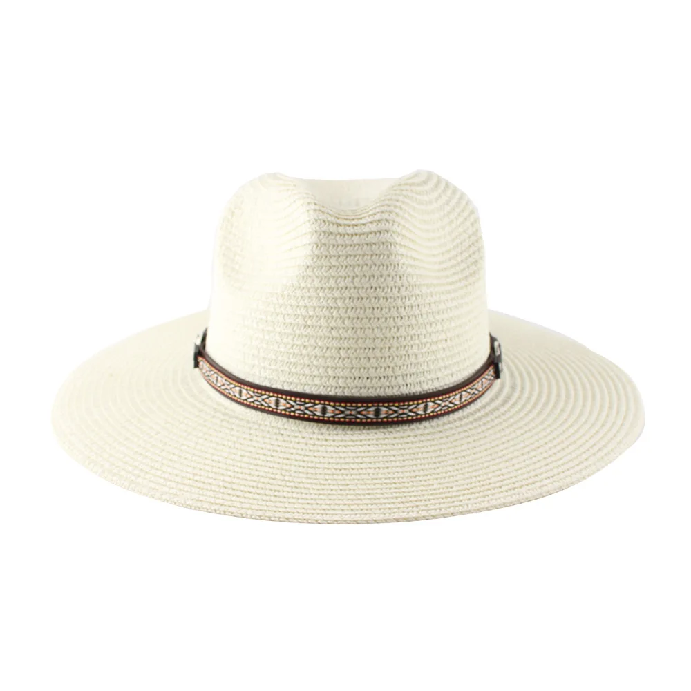 
New cross-border hot sale outdoor Straw hat sun protection panama hat retro jazz hat 