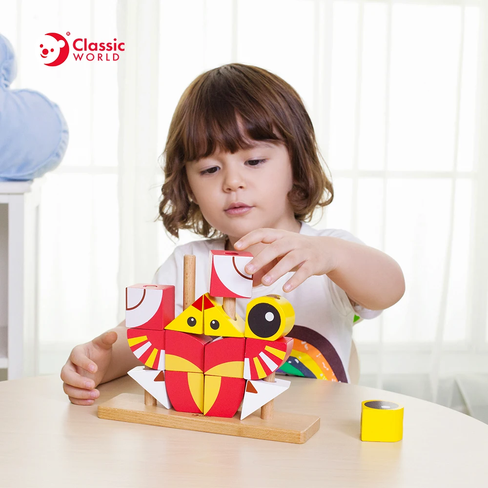 Factory Direct Sales Children Educational 2020 Wooden Lion Uni Blocks Toys