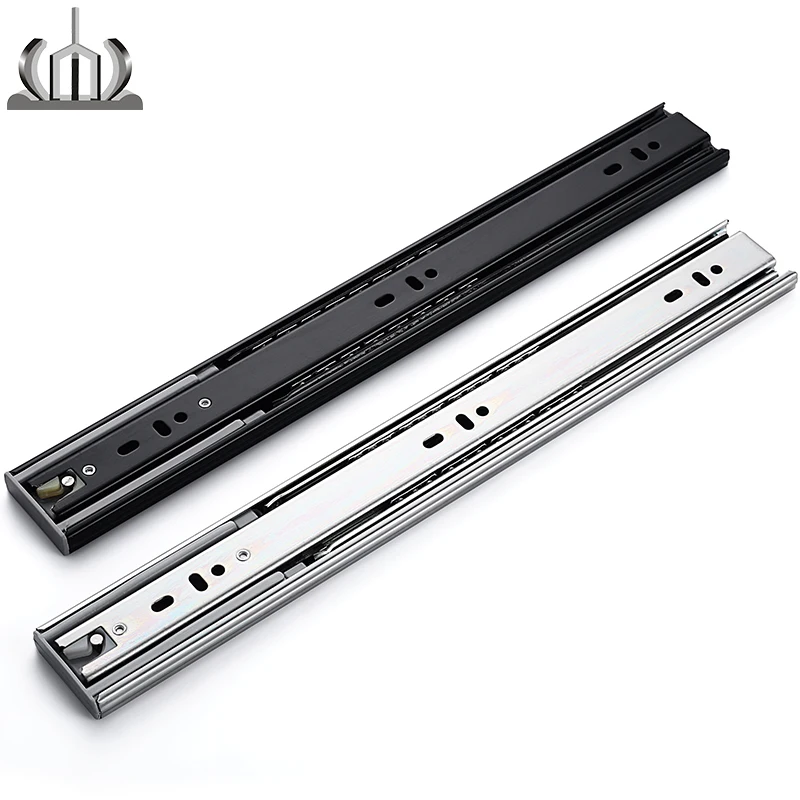 soft closing side rails 3-fold ball bearing hydraulic slide drawer track