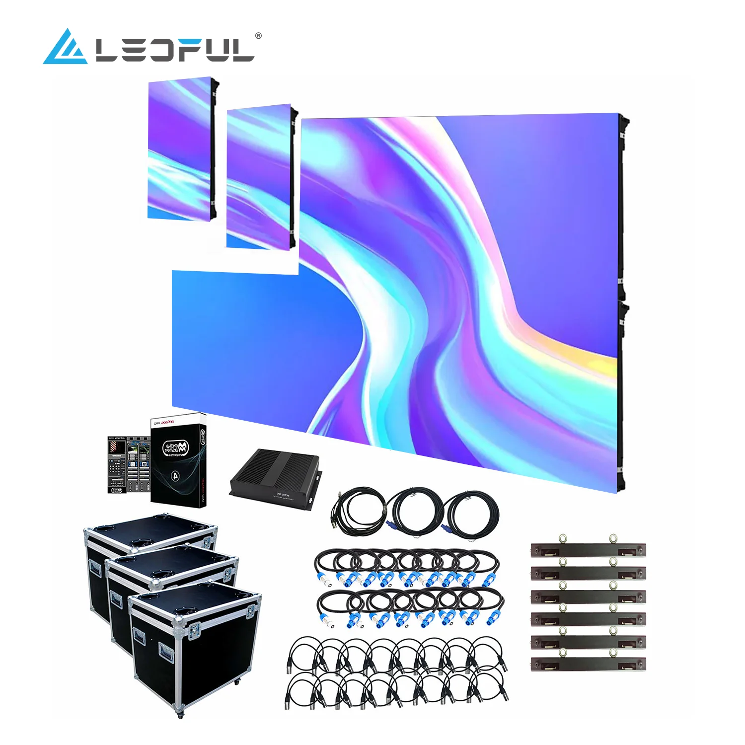 LEDFUL P2.6 2.6mm HD Indoor Curved SMD Church Public Backdrops Video Wall Rental Display Exhibition Booth Stage LED Panel Screen