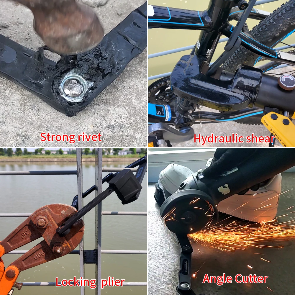 ETOOK Heat Treated Foldable Bicycle Lock Bike Folding Lock Bike Frame Lock with Bracket