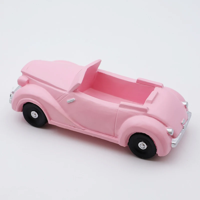 Custom pink resin open top classic car ashtray wholesale unique smoking accessories home bar decoration cigar ash trays logo