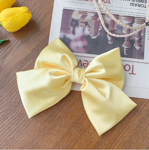 wholesale 2022 women hair accessories fashion satin bow hair barrette clips silk hair clips for girls