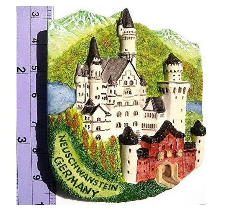 Resin Neuschwanstein Castle Germany 3D refrigerator magnets Travel souvenirs Home and kitchen decoration magnetic stickers