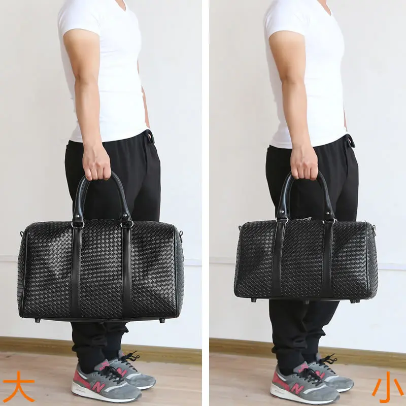 New Style knit PU leather duffel bag travel hold all sport gym luggage bags