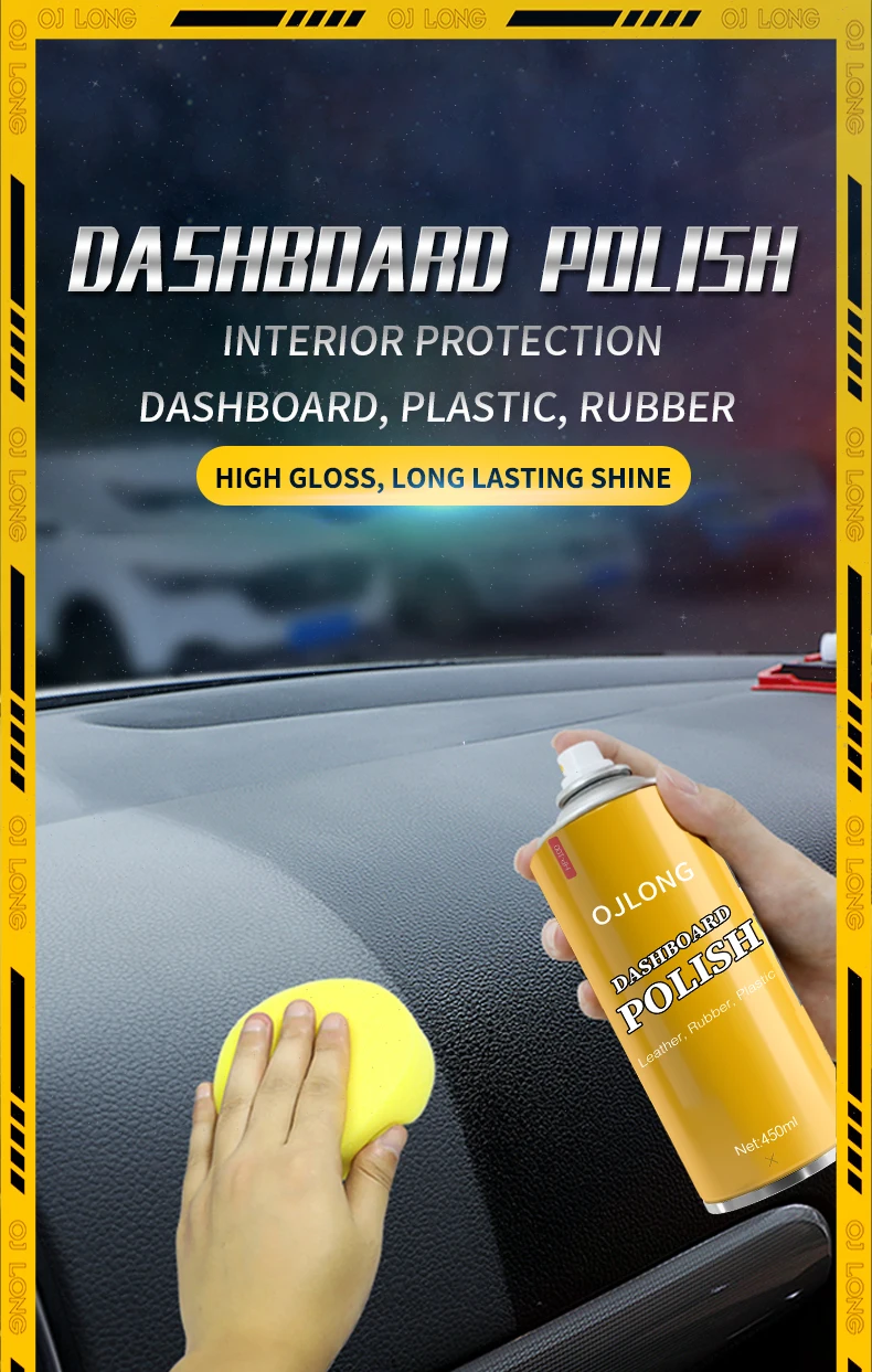Car Wax Shine Dashboard Polish Spray  Interior Shine Silicone Aerosol Spray Wax Dashboard Polish