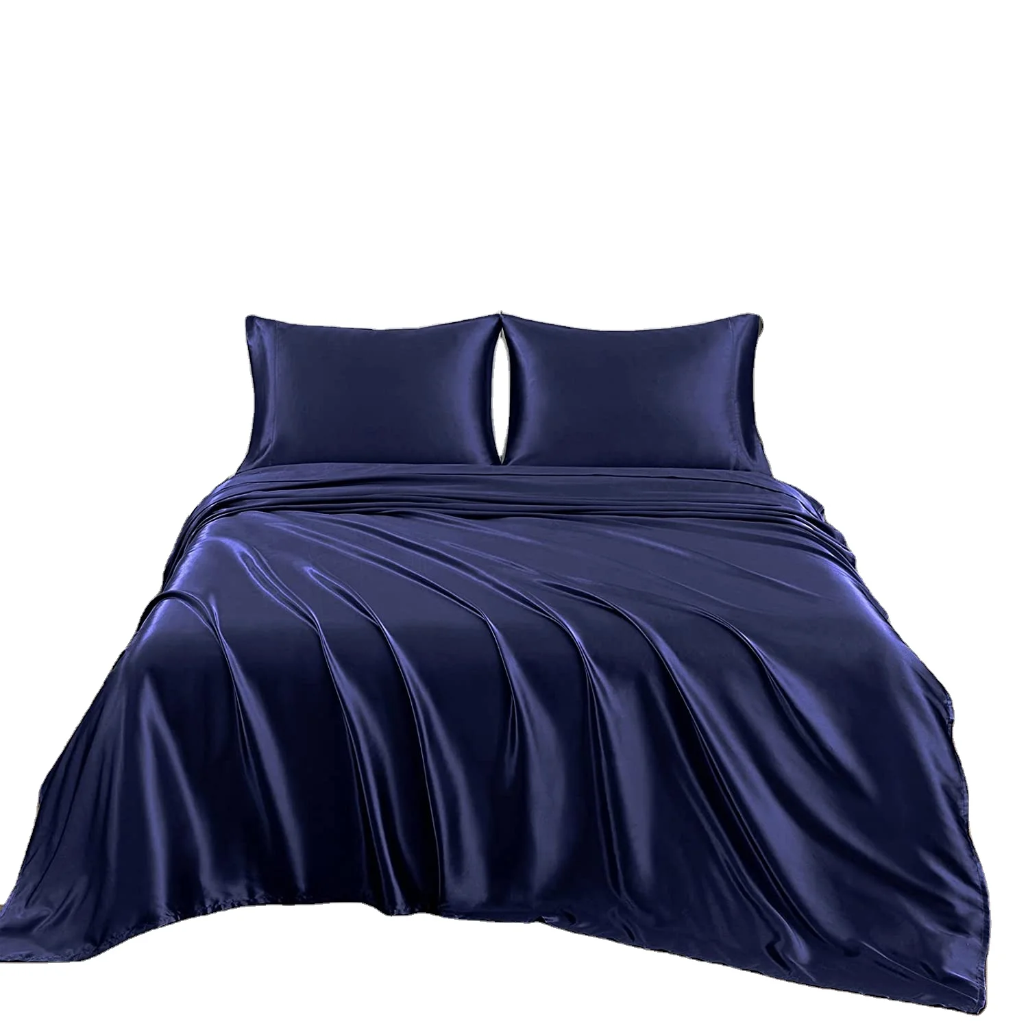 Super Soft Satin Sheets 4-Pieces Luxury Silky Bed Sheets - Extra Soft 1800 Microfiber Sheet Set, Wrinkle, Fade, Stain Resistant