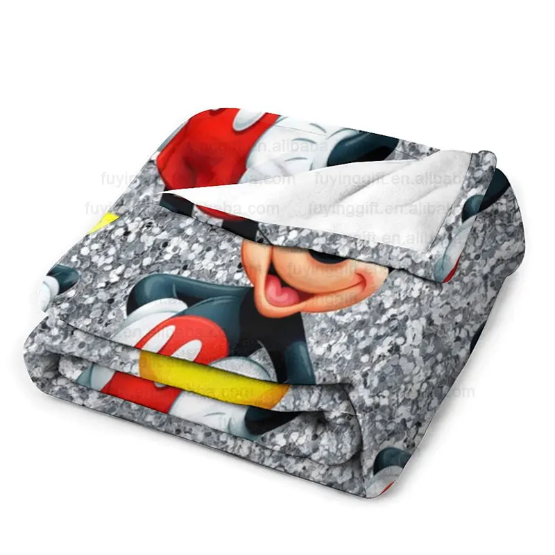 Factory Wholesale 1000 Designs Custom 3D Printing Cartoon Kawaii Cat Mouse Pattern Fleece Blanket High Quality Throw Blankets
