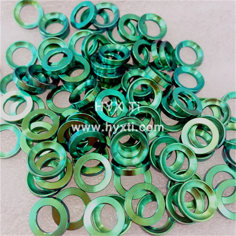 Customized CNC Rainbow  Titanium Convex And Concave Washers