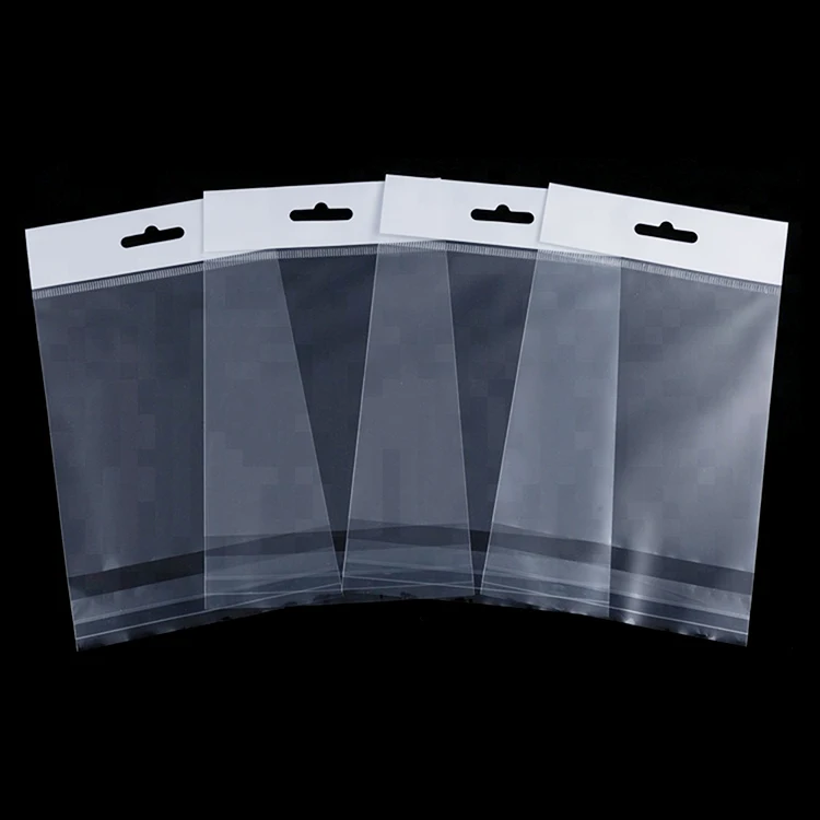 Recyclable zip cookie opp adhesive plastic bread bag clear opp zip lock zipper bag with print for hanging