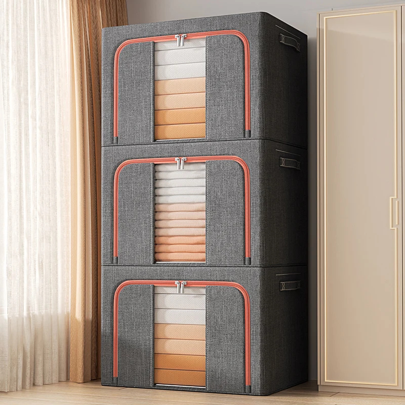Multipurpose Lockable Wholesale Children Bin Closet Organizer Wardrobe Clothes Storage Shelves Storage Box with Metal Zipper