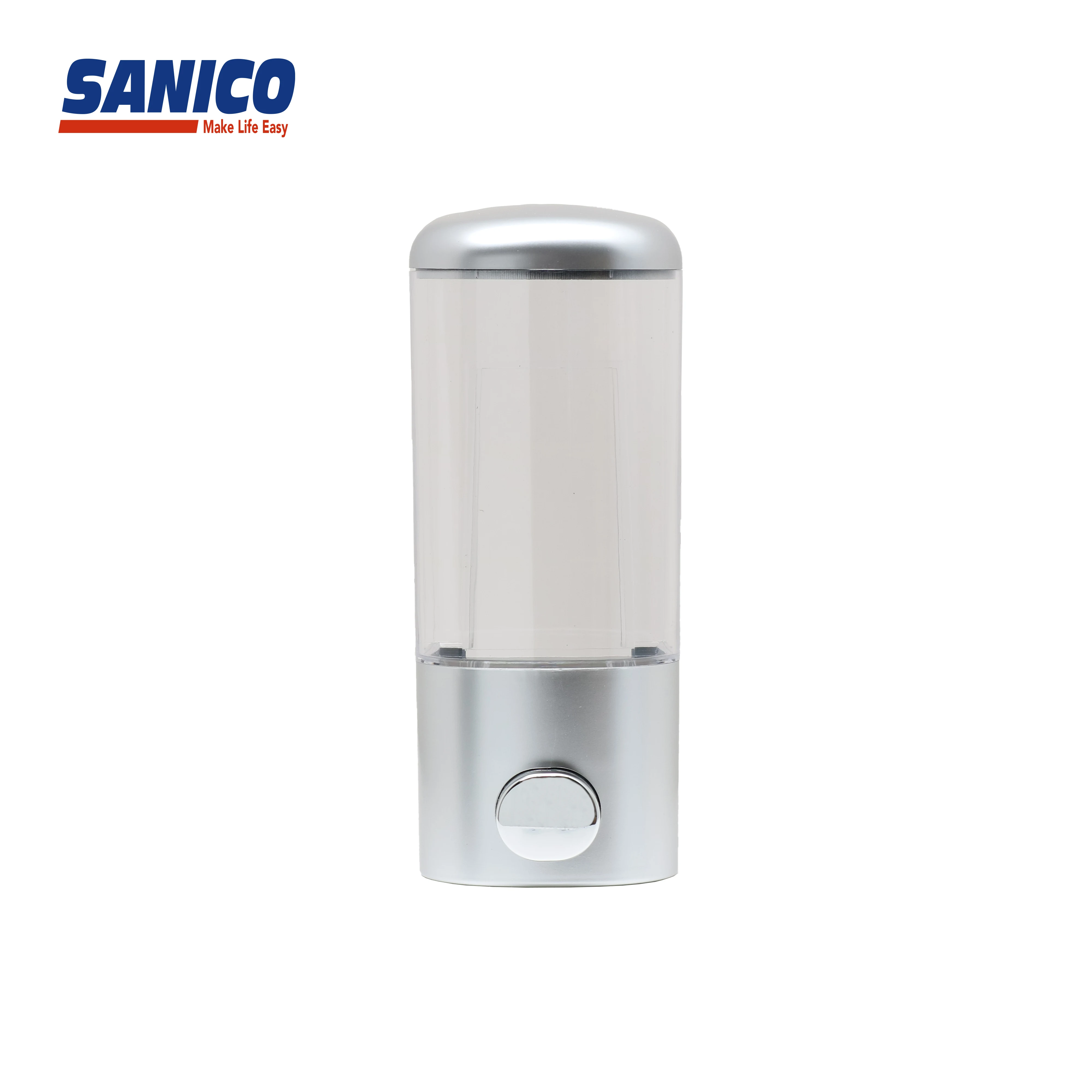 500ml Plastic Manual Liquid Crystal Visible Family Hotel Soap Dispenser with Chrome