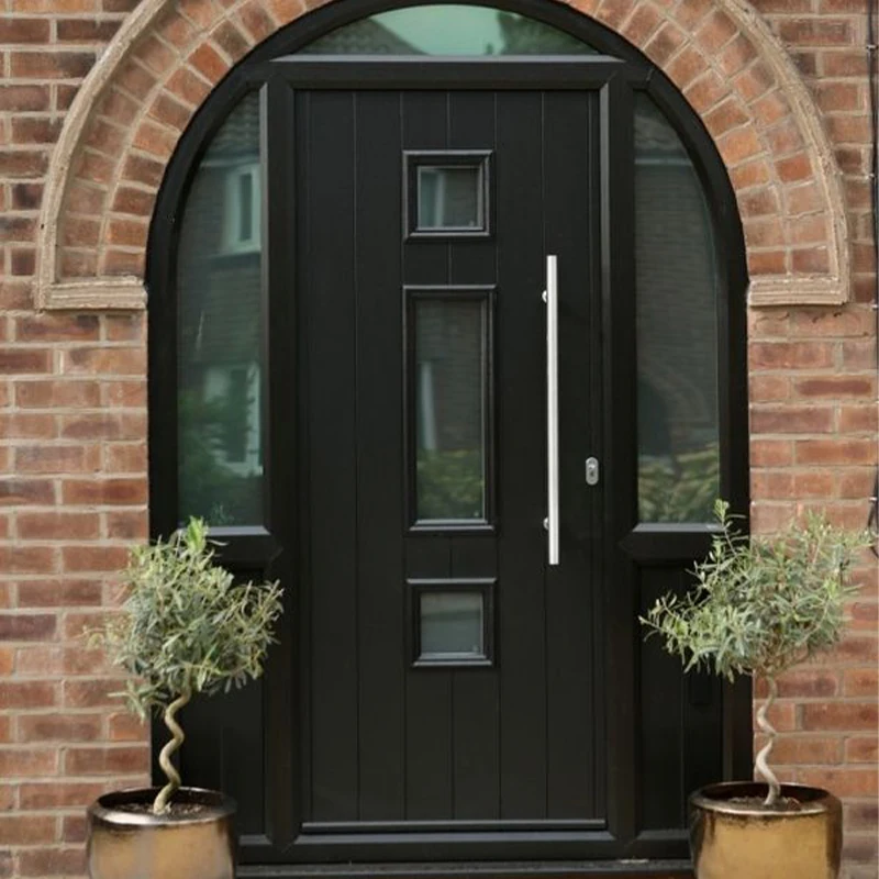 American style customized design teak solid wood main entrance exterior entry front doors designs