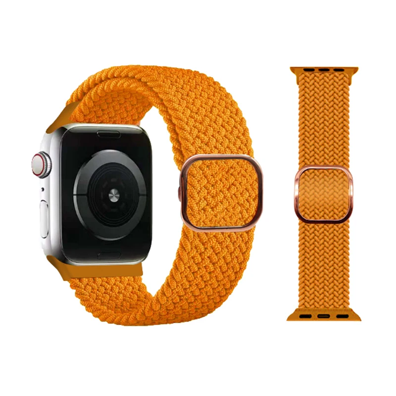 Новый эластичный тканевый нейлоновый Плетеный соло-ремешок для Apple Watch Band Series 6 SE 5 4 3 2