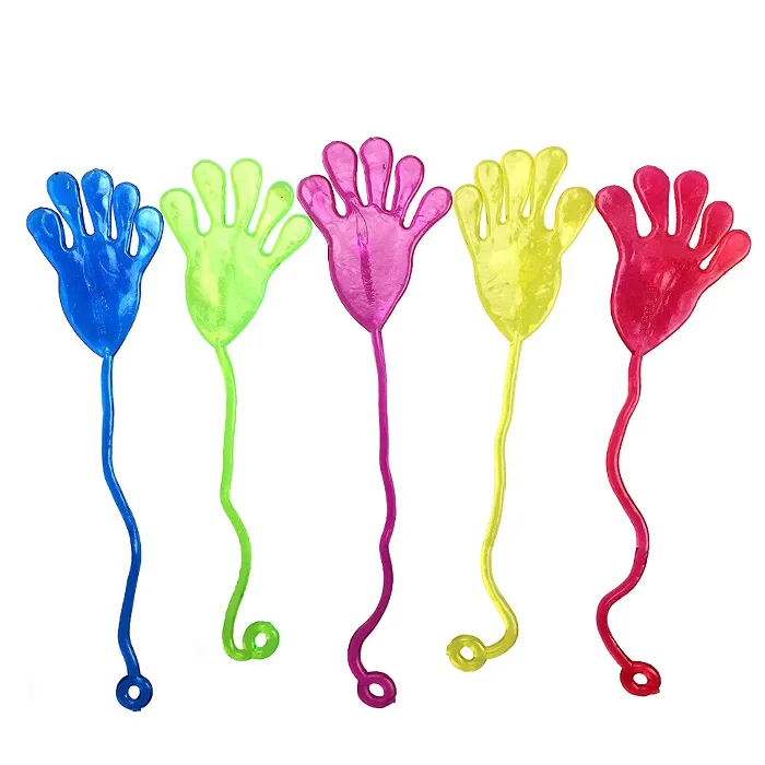 Assorted Color Glitter TPR Mini Jelly Stretchy Fingers Sticky Hands Fidget Sensory Toy for Party Favor