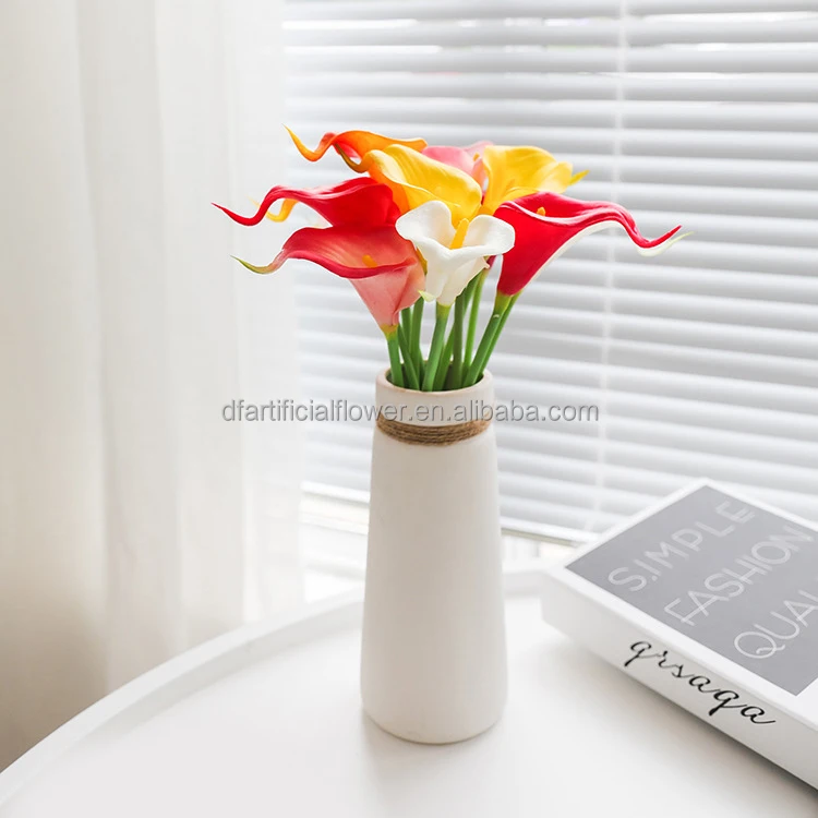 Duofu Gold Supplier Real Touch Calla Lily Wedding Bouquet Wholesale Artificial Bouquet  calla lily silk flowers