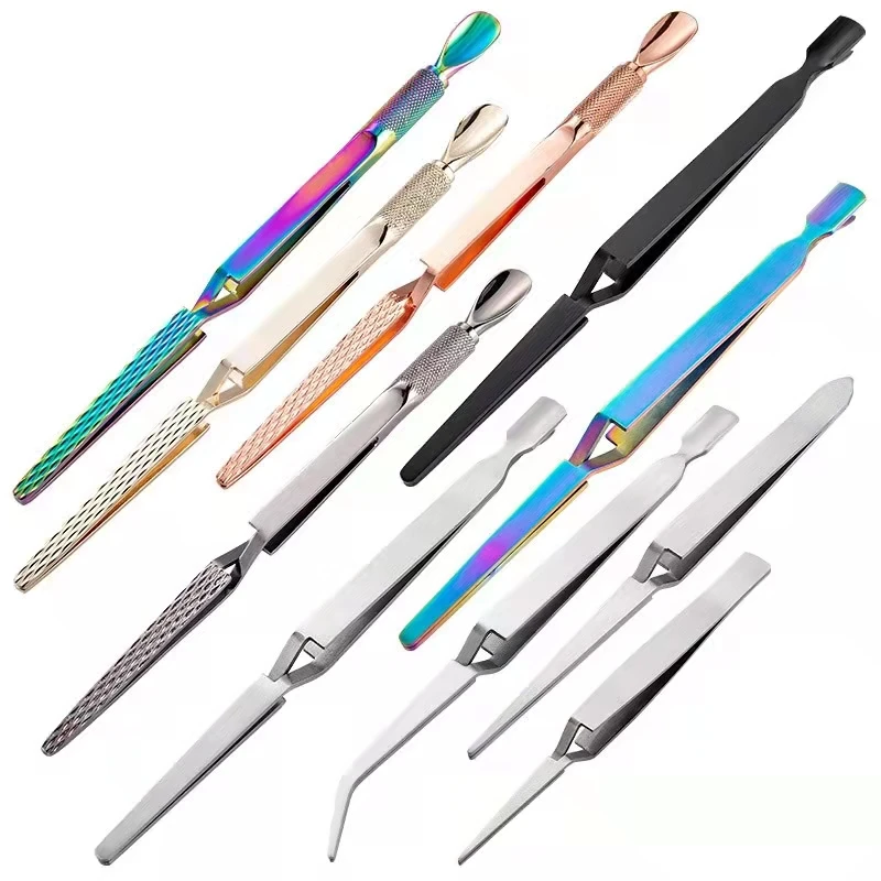 Nail Art Sculpting Clip Shaping Clip X-shaped Stainless Steel Tweezers Clip Extending Crystal Nail Sculpting Tweezers Nail tool