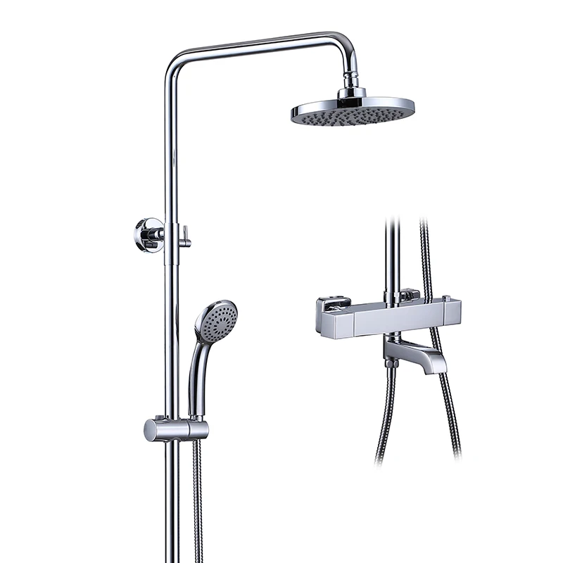 european bath shower mixer Thermostatic Bathroom Bath Shower Faucet Mixer with slide rail kit Thermostatischer Wasserhahn