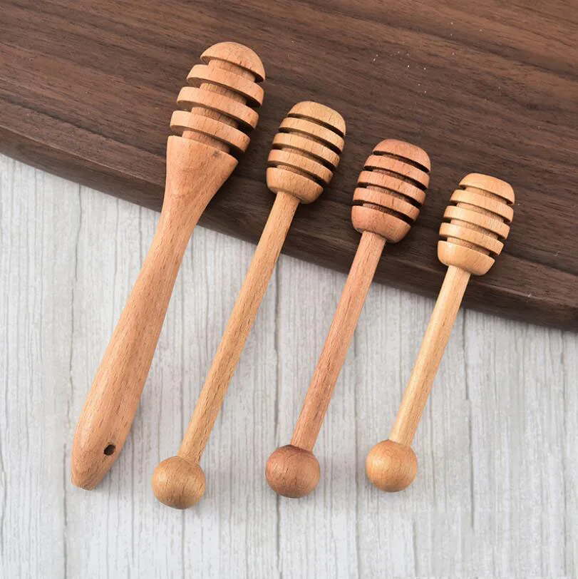 Eco Friendly Wood Honey Stirrer Dipper Engrave Logo Wooden Honey Stick