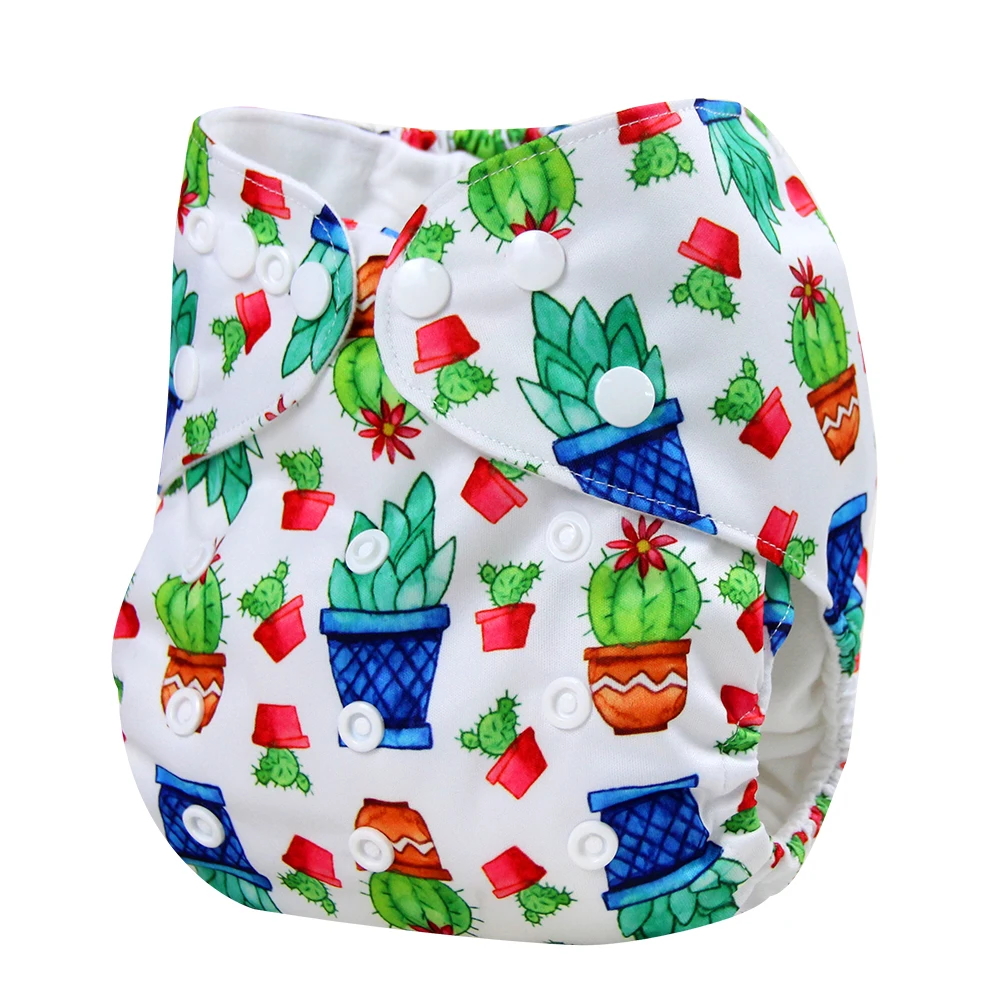 Cover Baby Diapers Usable Cloth Inserts of Baby Washable Soft Absorbent with Waterproof Printed or Custom PUL Waterproof Fabric
