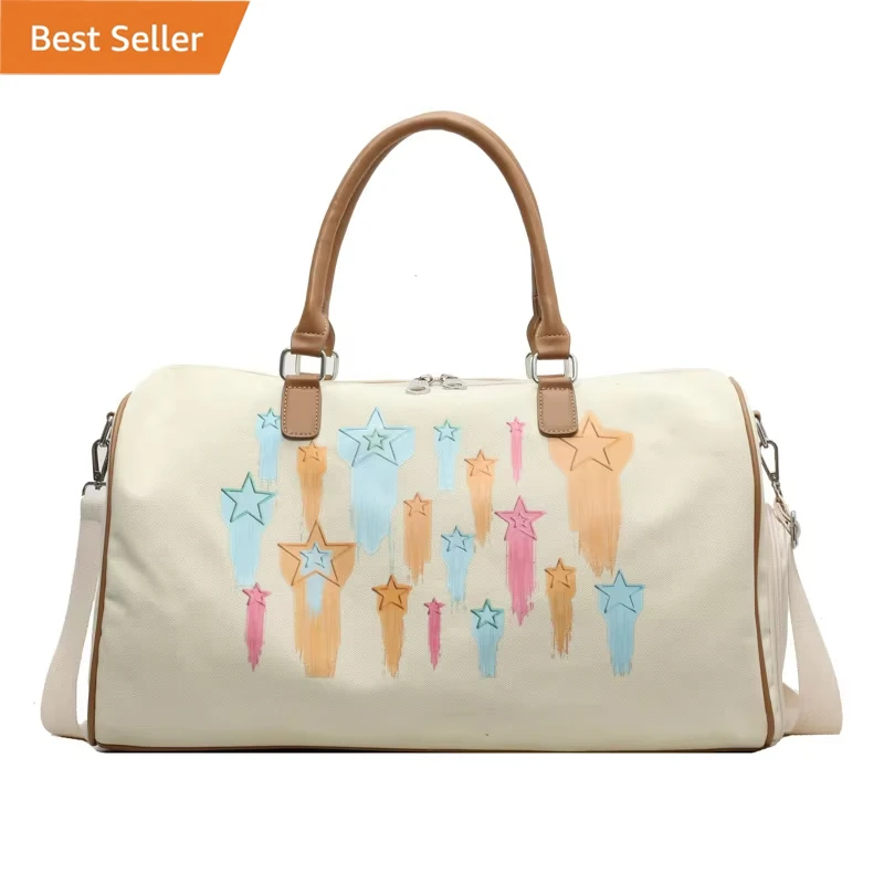 Hot Selling Waterproof Independent Shoe Storage Dry And Wet Separation Bag Sports Fitness Leisure Fashion Star Print Travel Bag