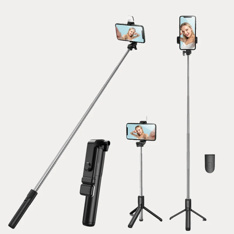 Mini Holder Tripod Shutter Remote Control Handheld Gimbal Stabilizer Smartphone Wireless BT Selfie Stick Foldable Retractable