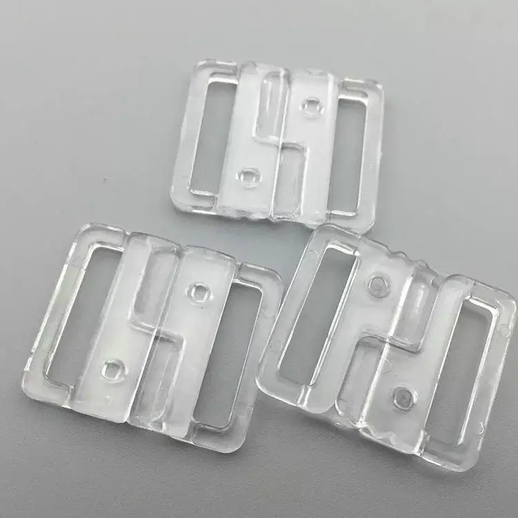 White Black Clear Plastic Lingerie Accessory Sewing Bikini Bra Clips Clasps Strap Adjustable Buckle