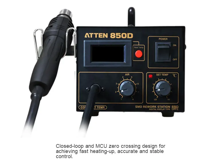 ATTEN AT850D Professional Manufacturer 650W SMT Digital Rework Hot Air Soldering Station
