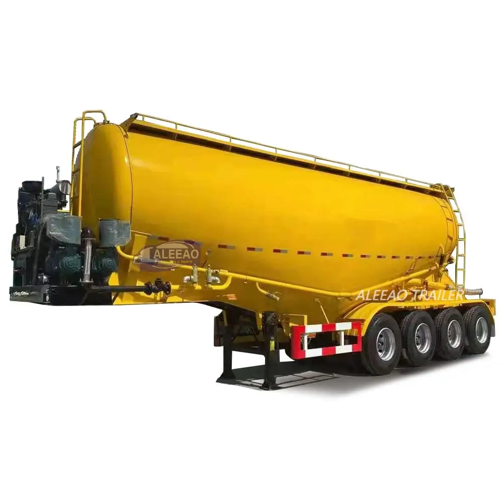 ALEEAO 45CBM Cement Bulker Tank Truck Trailer 3/4 Axles  V type Diesel Engine 45 60 80 Tons Steel Semi-trailer