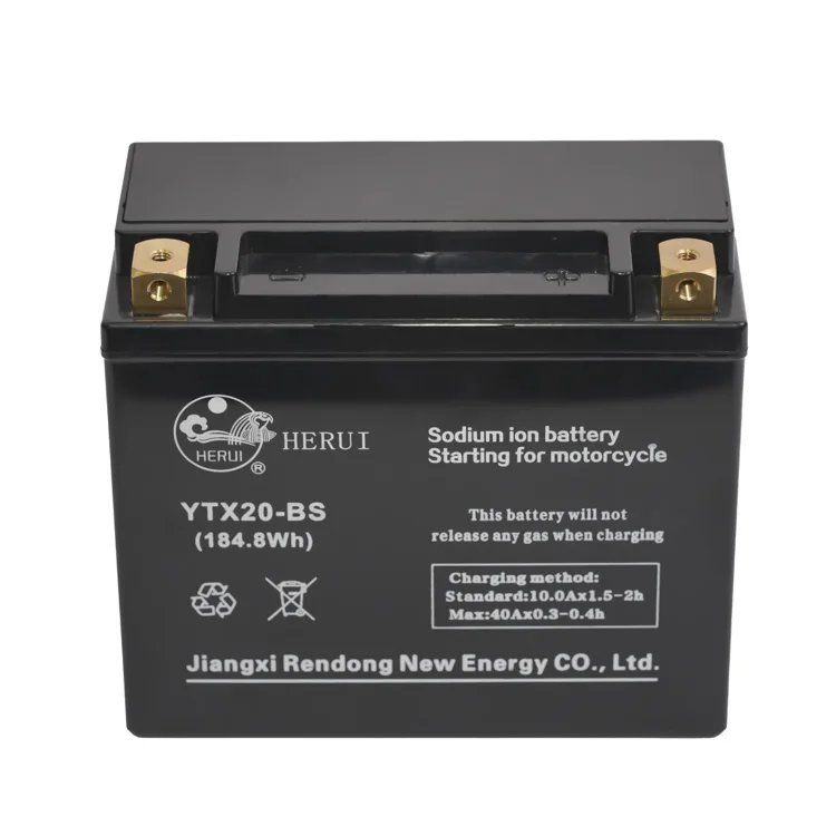YTX20-BS motorcycle battery 12v 12Ah 15ah 184.8Wh 840CA sodium Na-ion starter battery