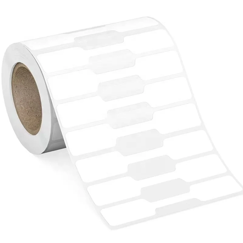 Custom Shapes PVC Jewelry Tamper proof Tracking Security Tag 500PCS/Roll Jewellery Label Printable Jewellery Barcode Labels