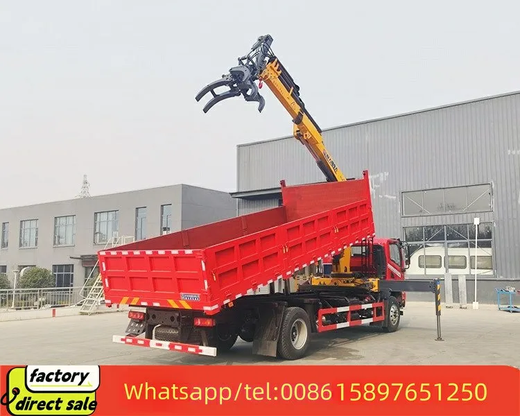 Hot sale Sinotruk HOWO truck mounted grab crane truck mounted brick grabber crane for sale