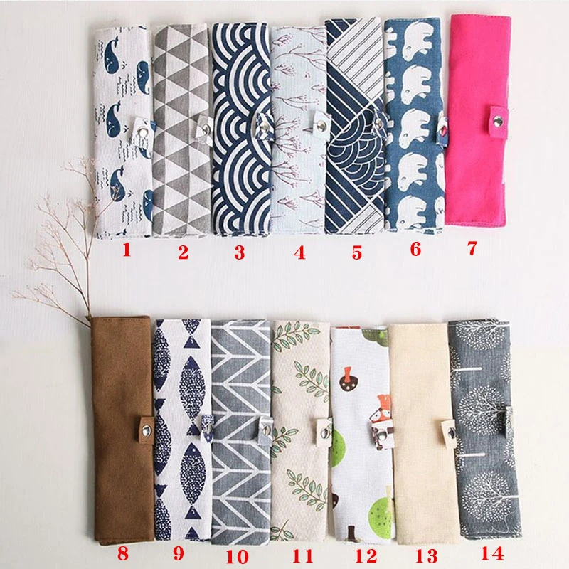 Tableware cloth bag Color roll cloth bag, cutlery set bag for travel and  climbing