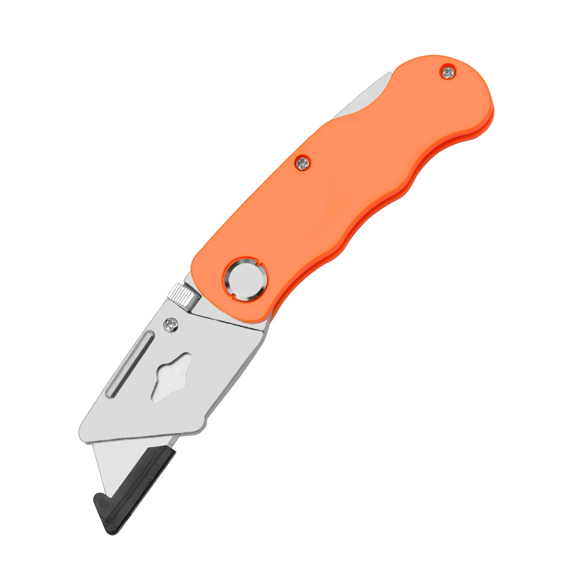 Multifunction foldable zinc alloy plastic handle camping pocket universal folding cutter utility knife