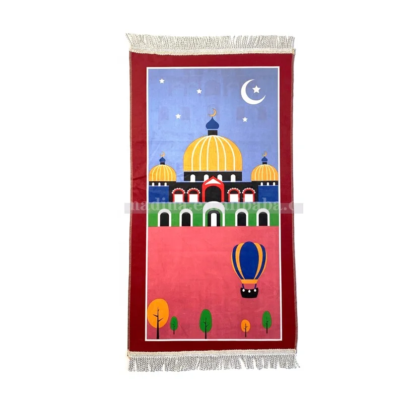 Educational Islamic Gift Prayer Mat Muslim Carpet Prayer Mat For Muslim Kids