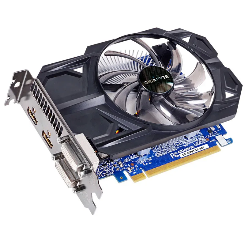 Original used  Video Cards for Gigabyte GTX750Ti 2GB 128Bit GDDR5 Raphic Card for nVIDIA Geforce GTX750 Used VGA Cards 2GB 4GB