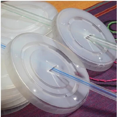 
plastic cold drink juice flat PS lid with straw hole 