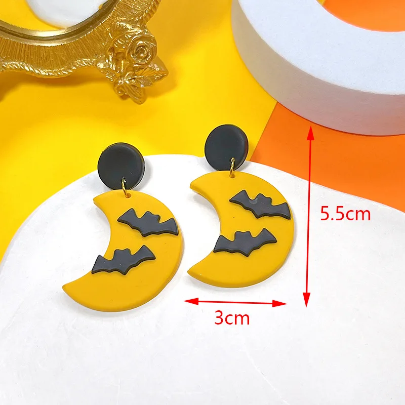 2023 New Halloween Polymer Clay Earrings Spooky Ghost Pumpkin Charm Earrings Halloween Jewelry Gift for Women